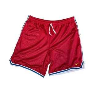 Nike Shorts Womens Extra Small Red Dri Fit Mesh Athletic Jogging Y2K Swoosh EUC